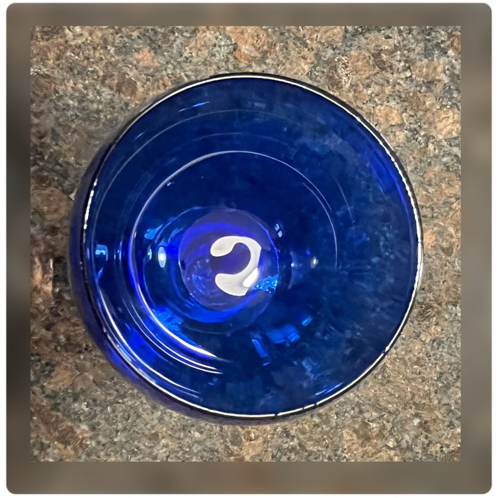 Set of Four Green & Blue White Wine/Balloon Wine Glasses - Picture 6 of 8